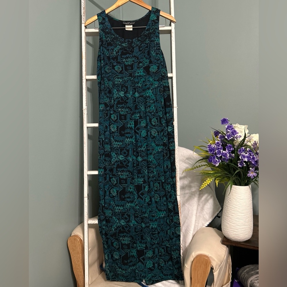 Carole Little Multi Color Maxi Dress | Geometric Patterns Design Size 8 Preowned